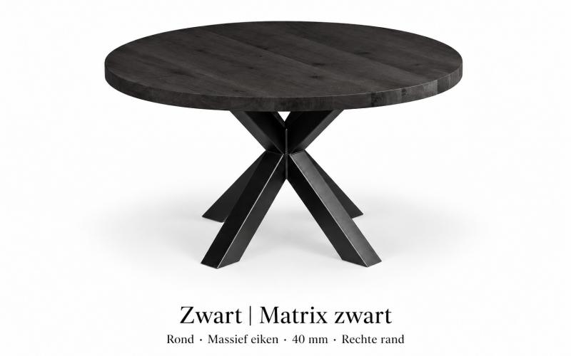 Ronde eiken eettafel 40 mm &ndash; zelf samenstellen